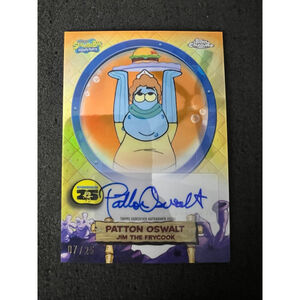 Patton Oswalt/Jim The Fry Cook Auto -2025 Topps Chrome SpongeBob - Orange #07/25